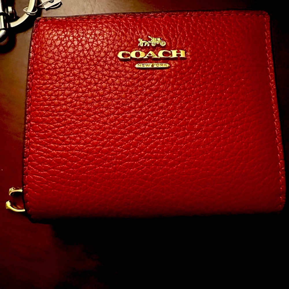 NWT RED Coach Snap Wallet #red